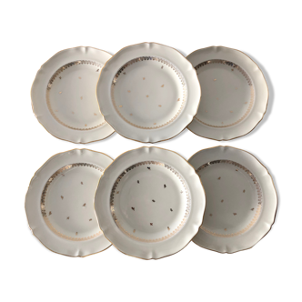 Service of 6 vintage flat plates, Limoges