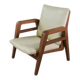 Fauteuil moderniste en acajou et skaï 1940-1950
