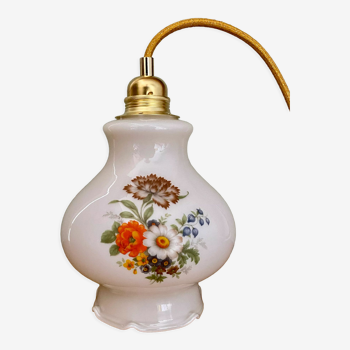 Vintage opaline globe walker flower designs