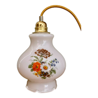 Vintage opaline globe walker flower designs