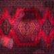 Tapis du Moyen-Orient en laine rouge et bleu tribal, années 1950
