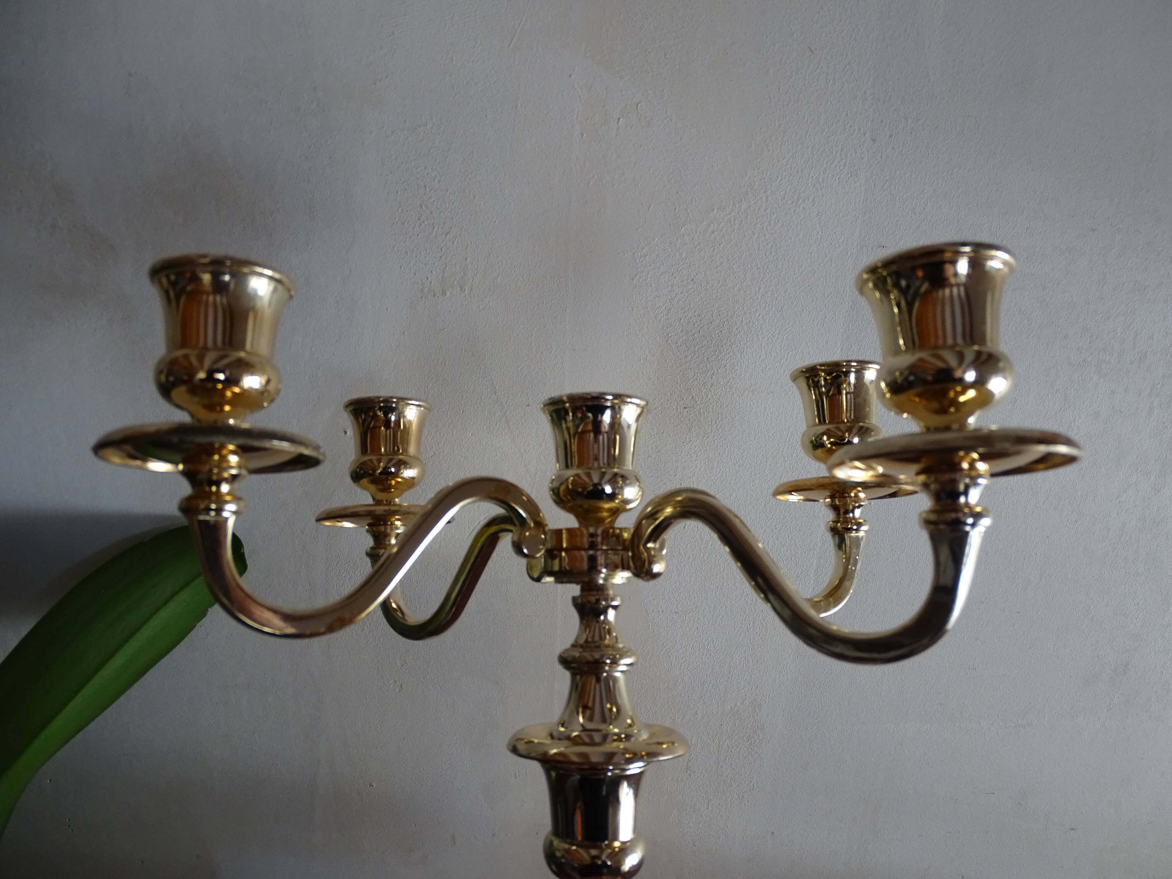 Candlestick 5 burners vintage chromed metal