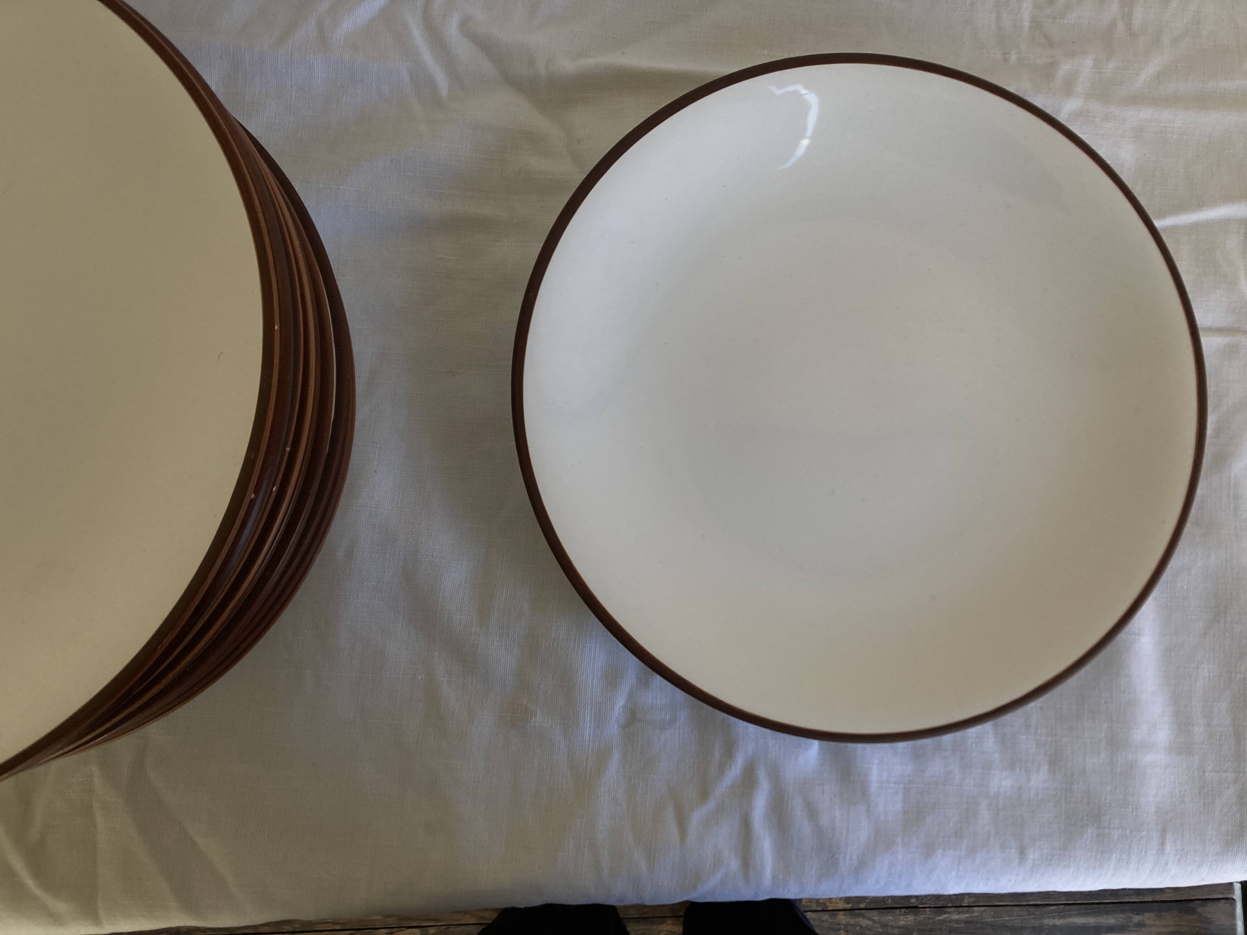 set of 12 flat plates in Siena enameled earthenware by KMK Scandinavian 1965