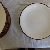 set of 12 flat plates in Siena enameled earthenware by KMK Scandinavian 1965