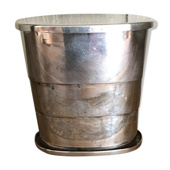 Silver-plated metal folding cup