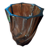Vintage brown twisted glass vase