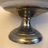 Earthenware display on metal pedestal
