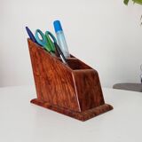 Art deco pen holder in burr walnut