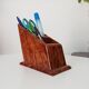 Art deco pen holder in burr walnut