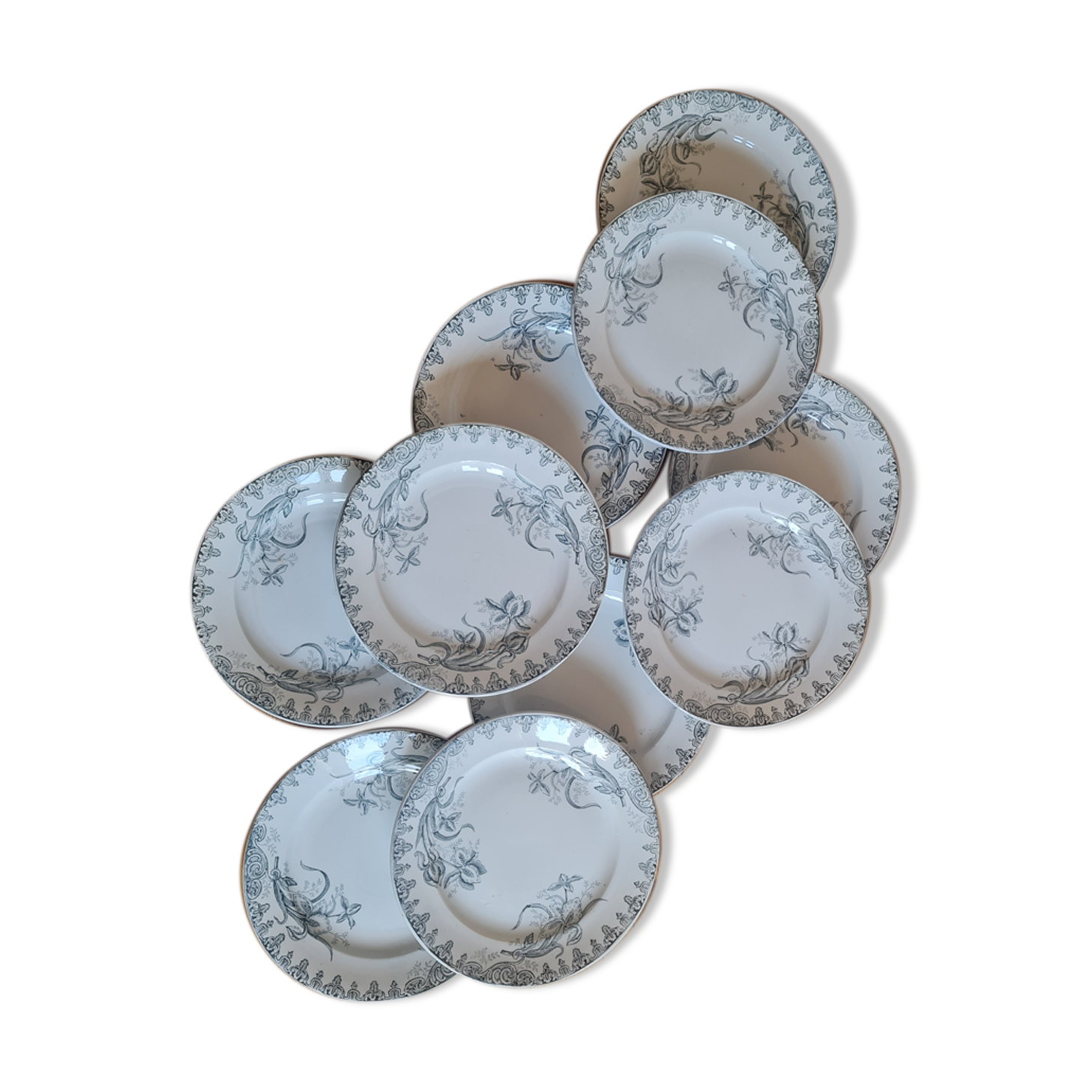 Set of 10 plates in iron earth