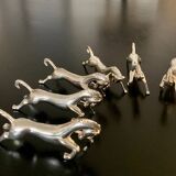 6 porte-couteaux en métal forme cheval
