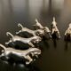 6 horse-shaped metal knife holders