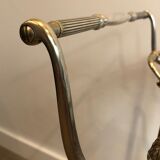 Silver brass rolling table with removable trays