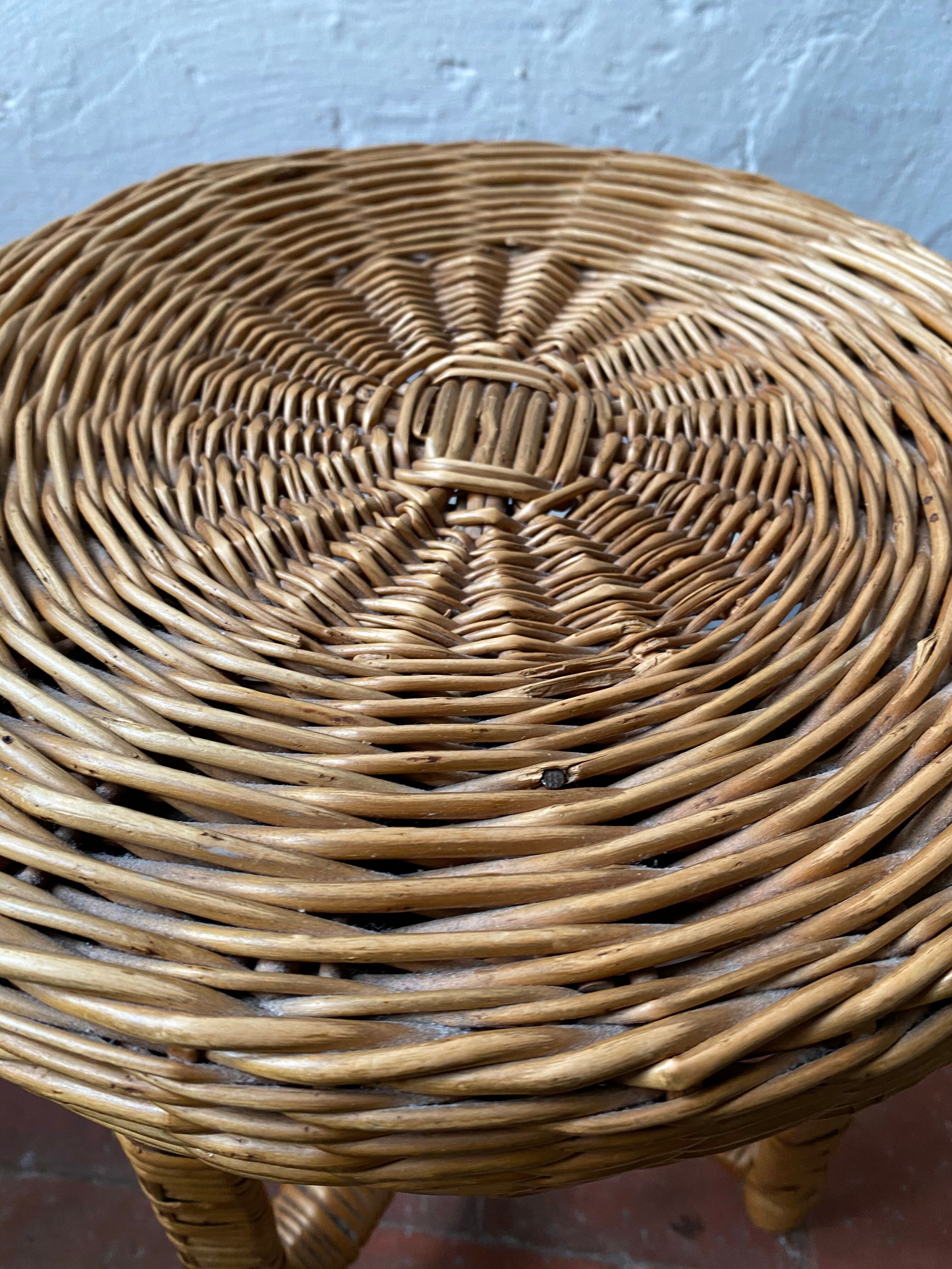 Wicker stool 60s