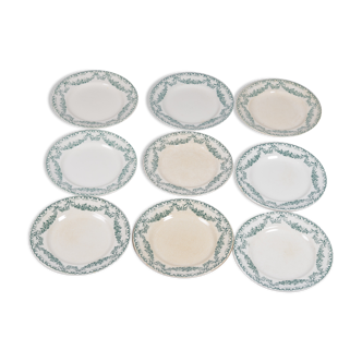Set de 9 assiettes à dessert Longwy