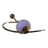 Chrome and opaline pendant lamp 1970