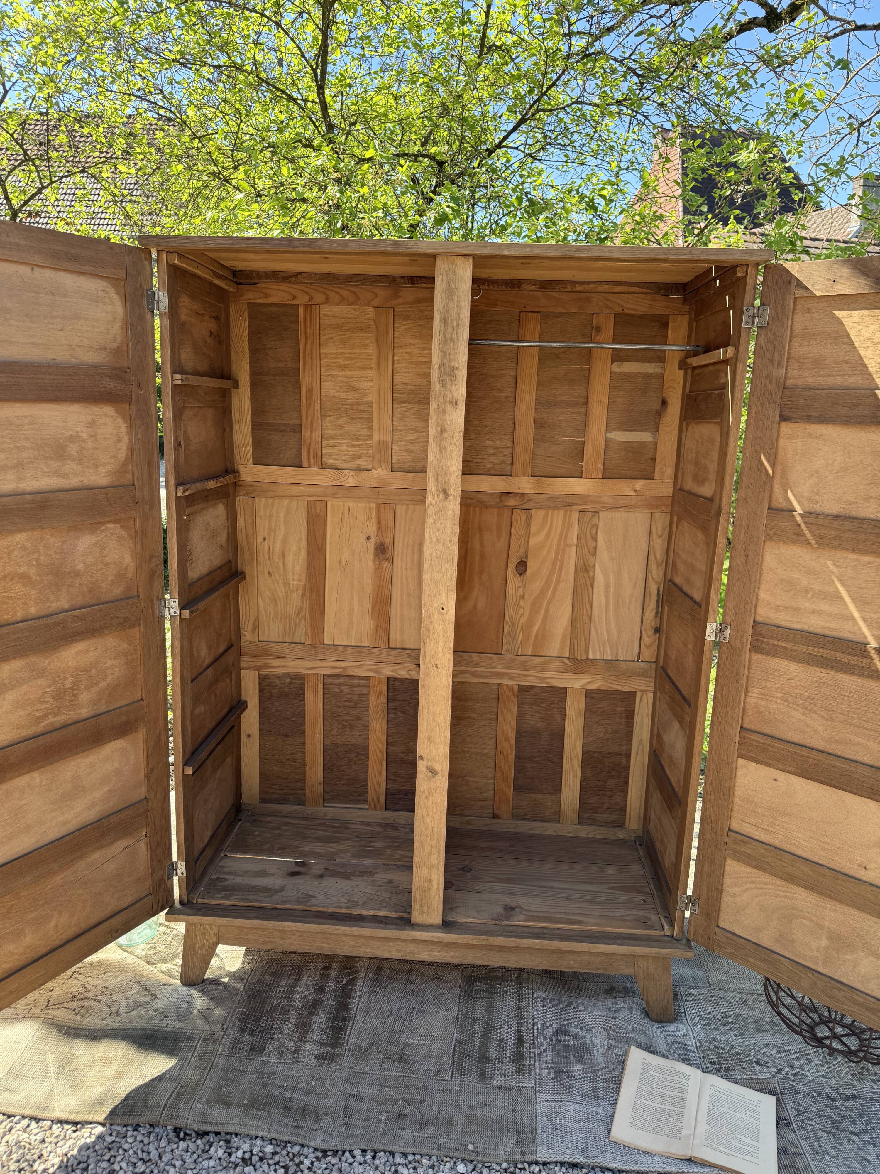Renovated antique wooden wardrobe
