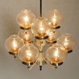 Beautiful 1960s brass glass Tulipan ceiling lamp by Hans Agne Jakobsson