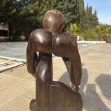 Wooden statue "the thinker"