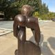 Statue bois "le penseur"