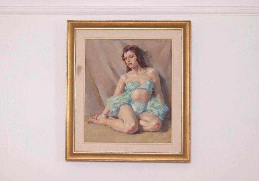 Huile sur toile originale française – « Portrait de femme » par Philippe de Rougemont – vintage et encadrée – 72,5 × 64 cm (28,5" × 25,2")