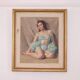 Original French oil on canvas – “Woman Portrait” by Philippe de Rougemont – vintage & framed – 72.5 × 64 cm (28.5" × 25.2")