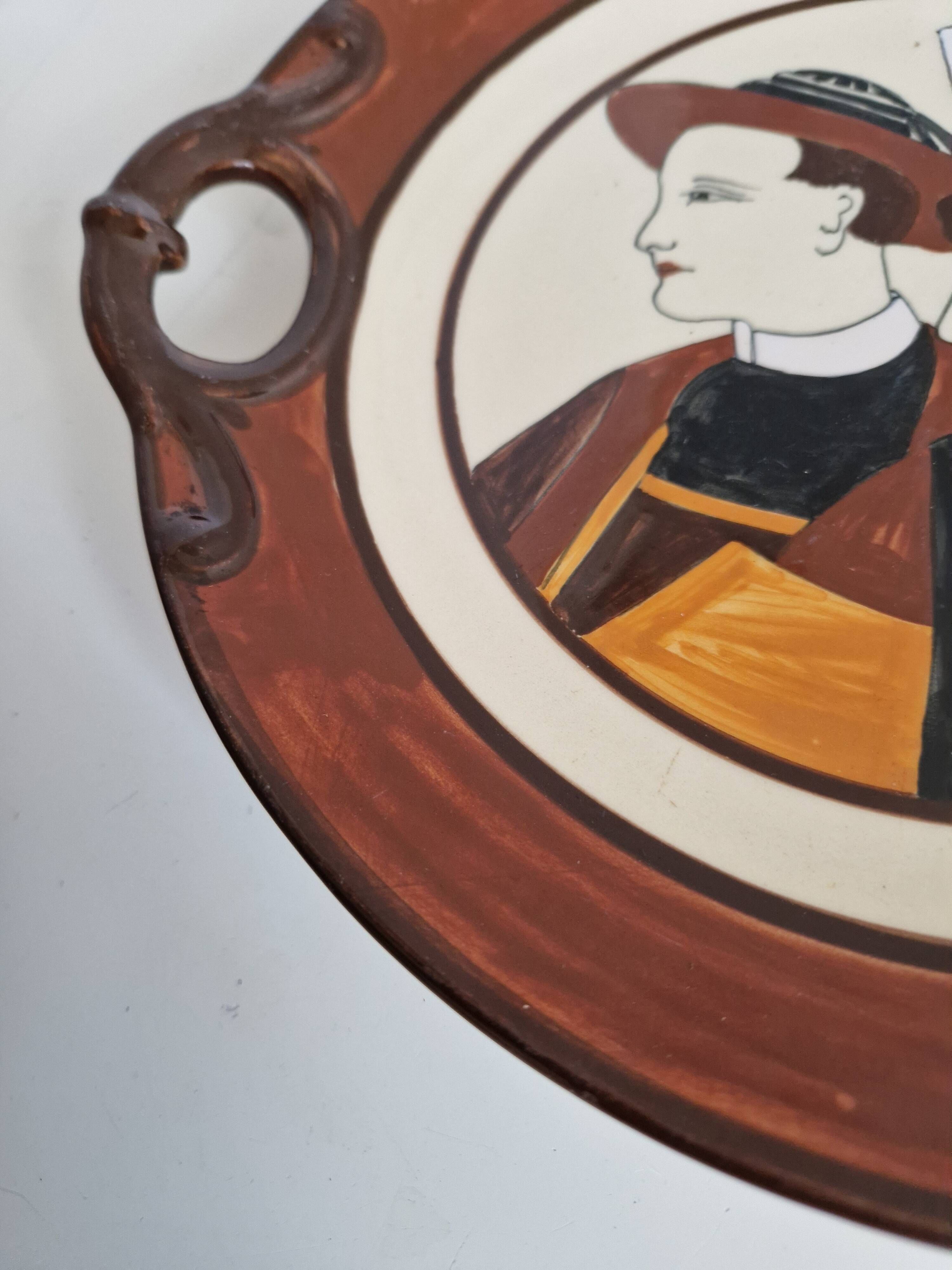 Plate HB Quimper Breton Couple