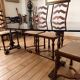 Large antique dining table in wrought iron and smoked glass,