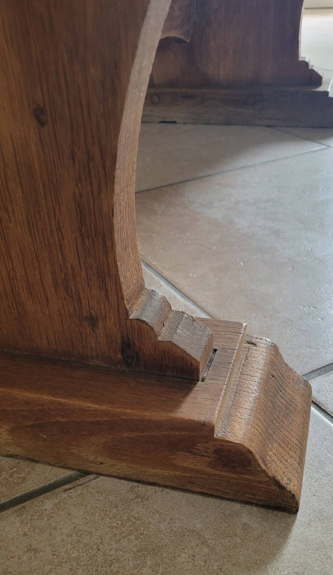 Monastery dining table, farmhouse, solid oak, antique vintage.