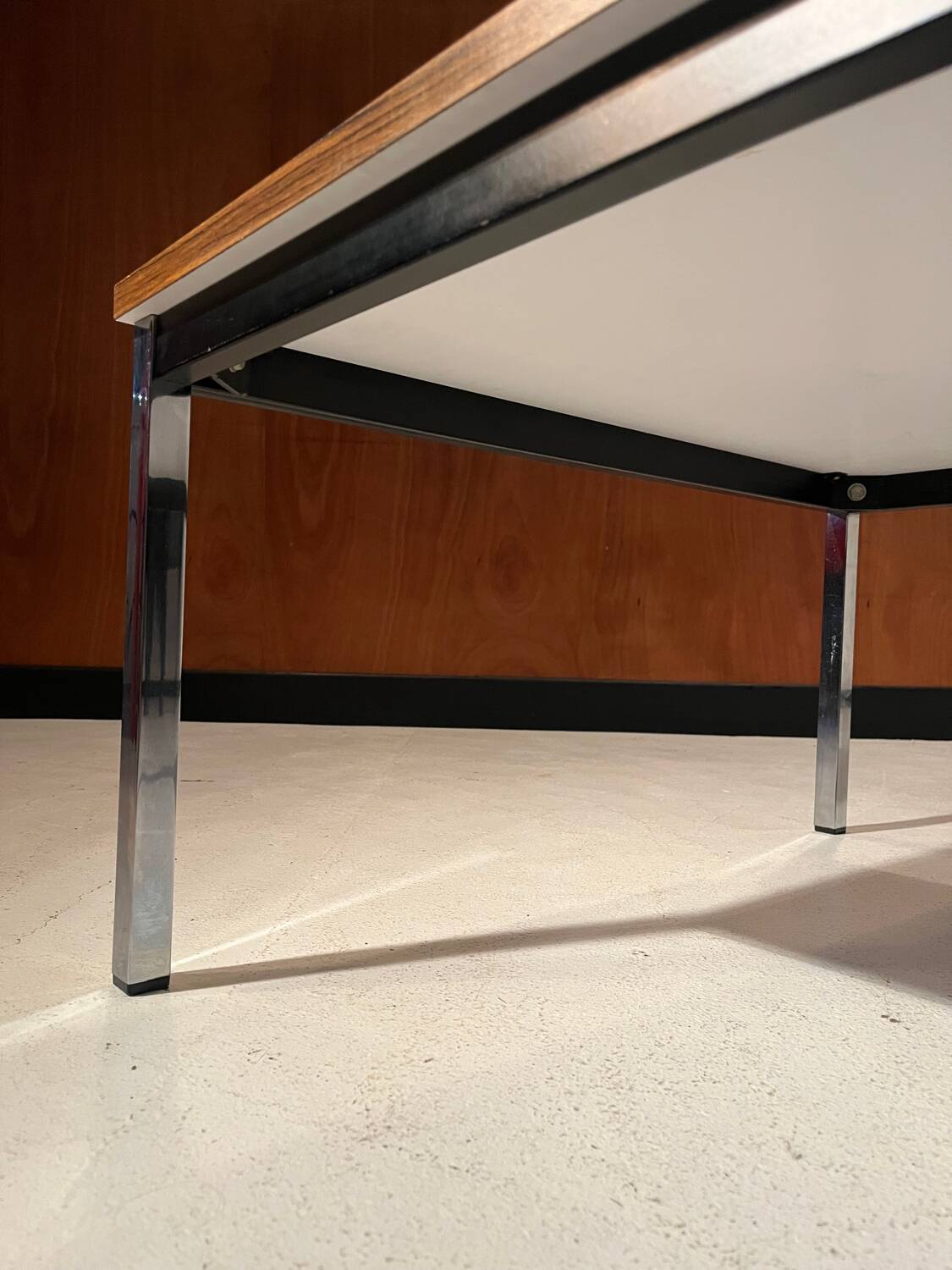 Table basse en acier et teck, 1970