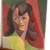 Portrait cubiste huile sur toile Nicolas Poliakoff