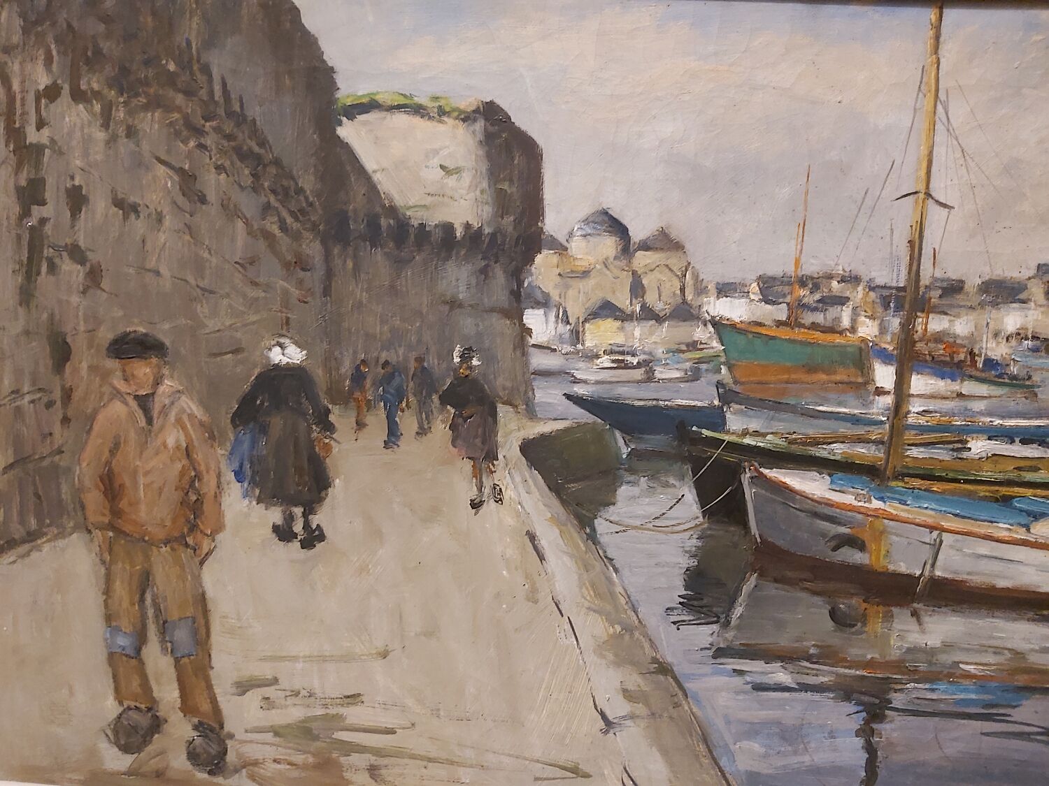 Tableau breton"port de concarneau " r.leforestier