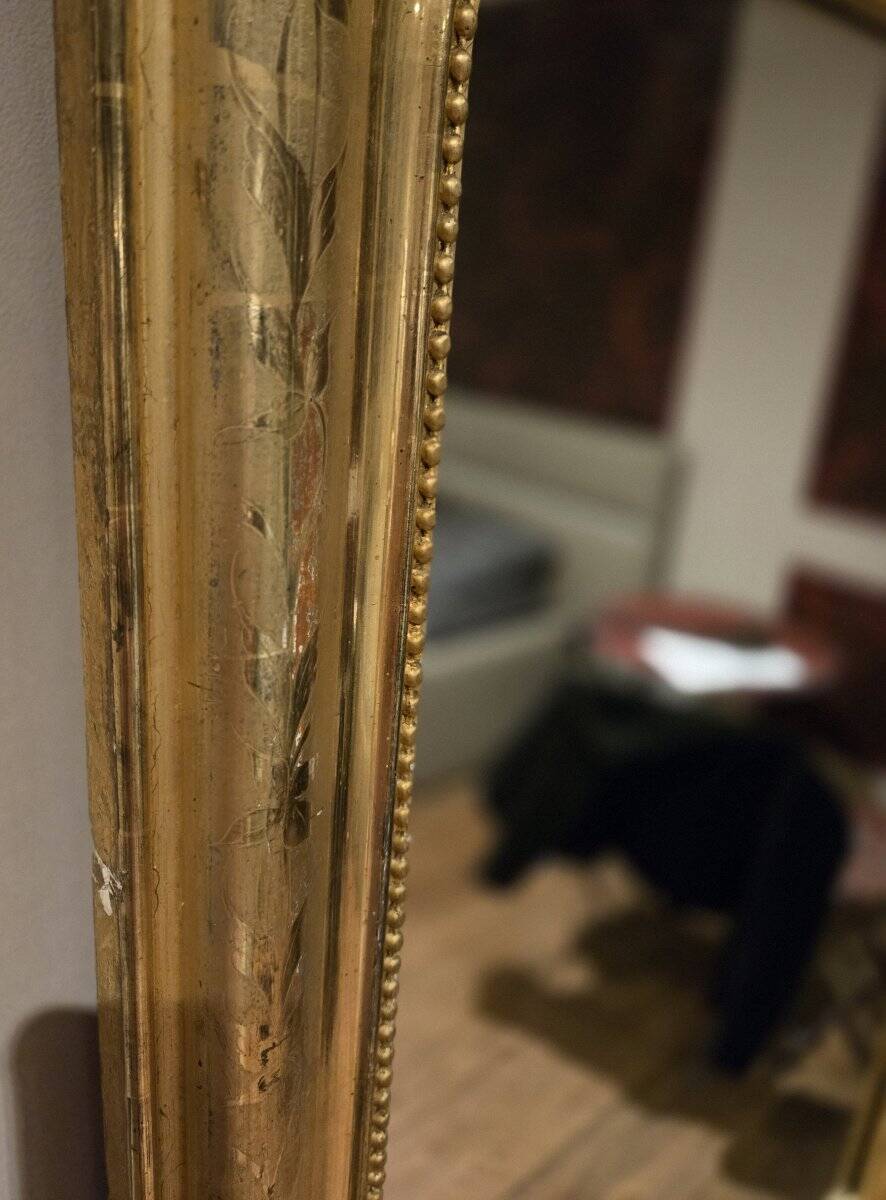 Louis Philippe period mirror in gilded wood