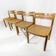 Dining chairs J.H. Møller model 401 in oak with original Danish cord — Denmark, 1970s