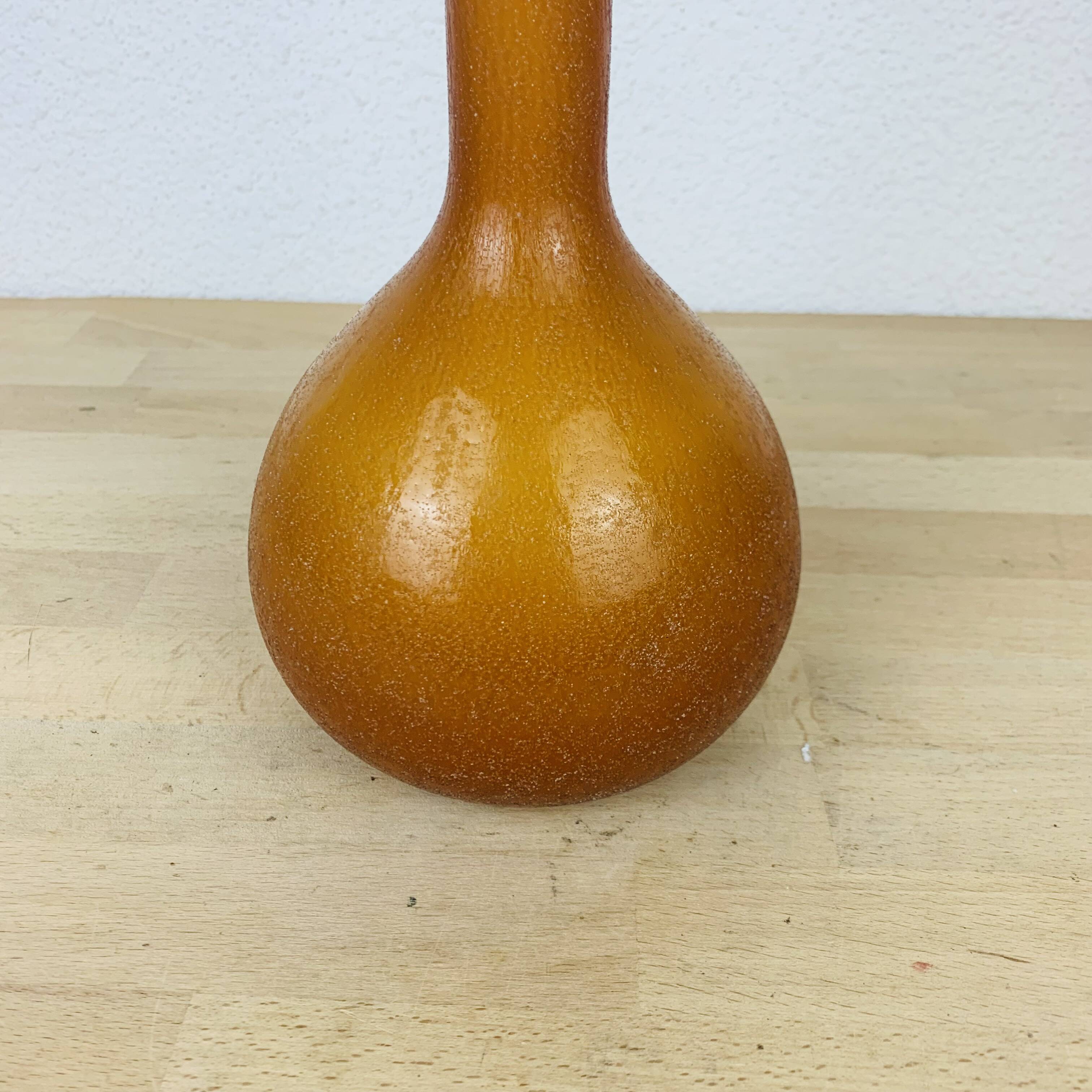 Vintage vase 70s caramel orange glass