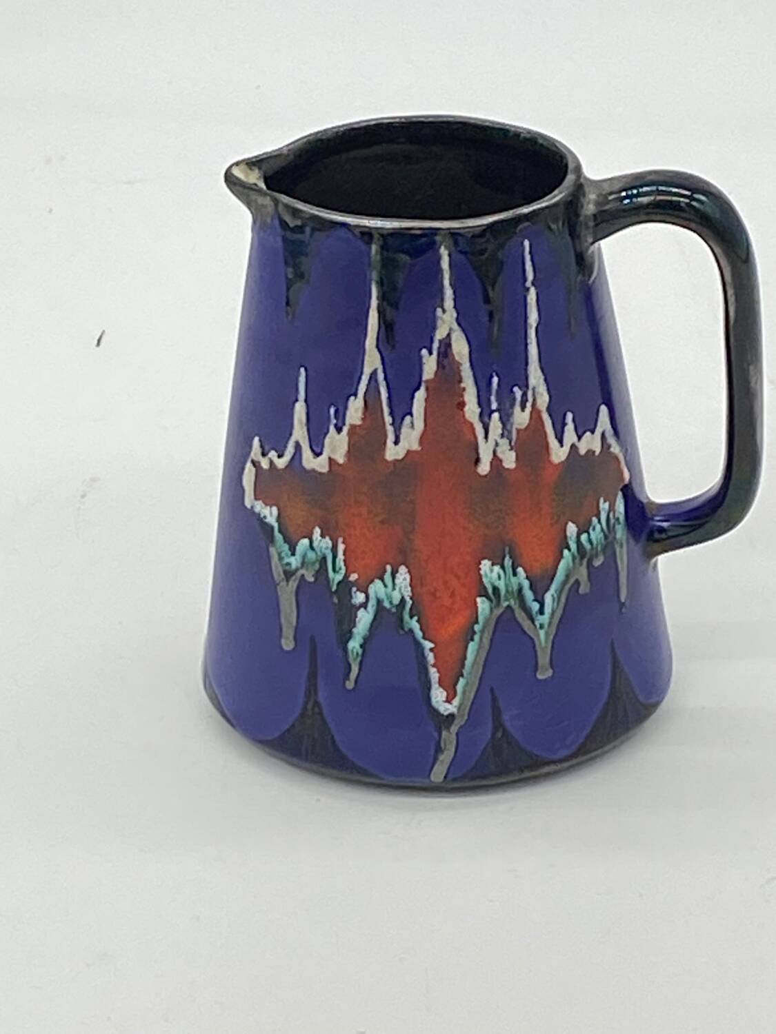 Vintage ceramic pitcher / vase, Vallauris style, signed LEP,