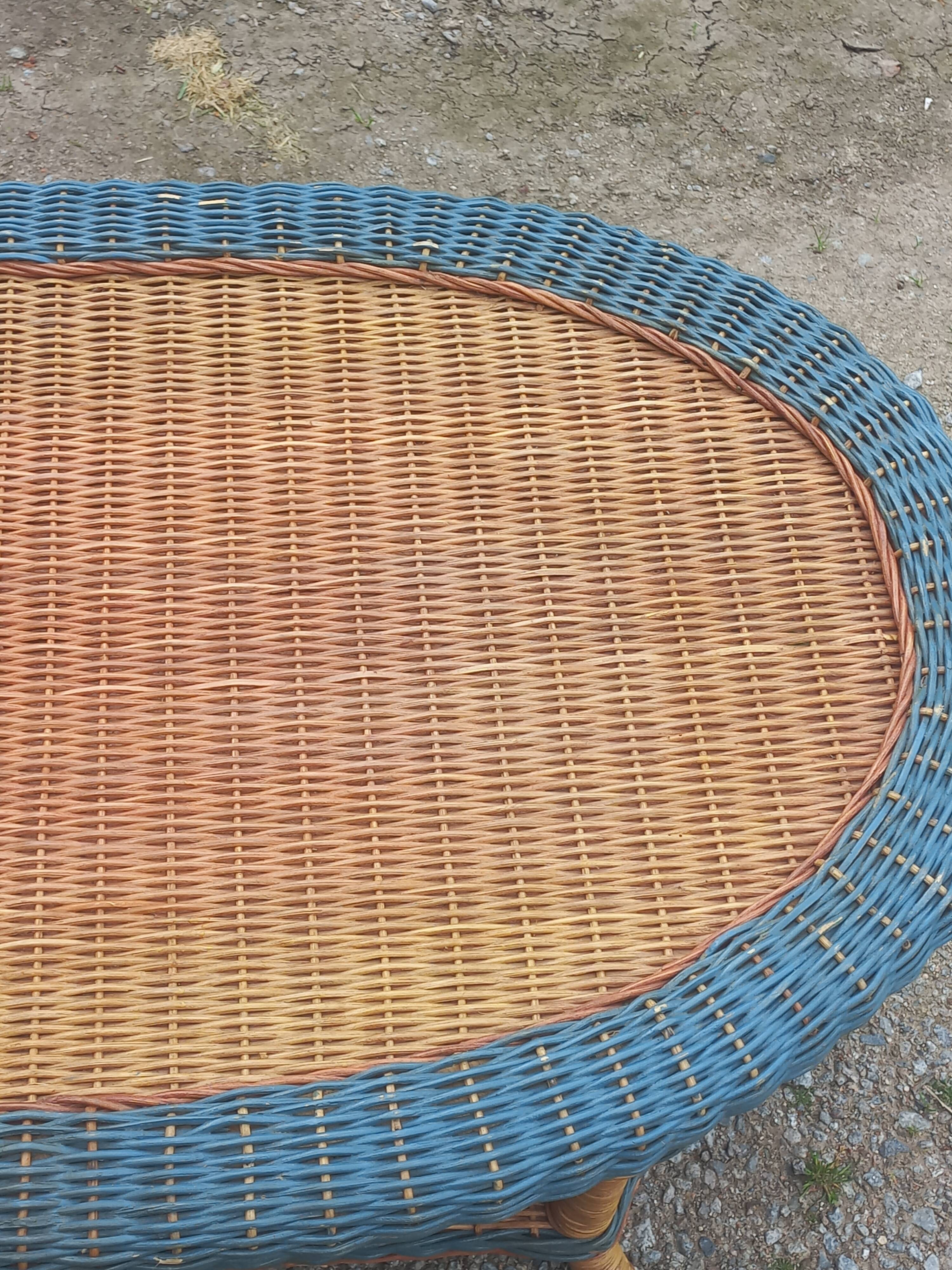Two-tone rattan coffee table