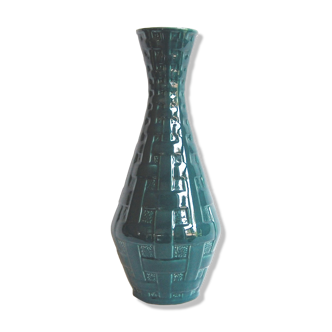 Vase vintage "Stripline" vert céladon d'Ernest d'Hossche pour Keralux, 1958