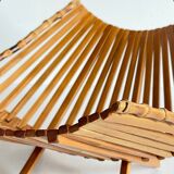 Chic folding table basket wood and bamboo vintage