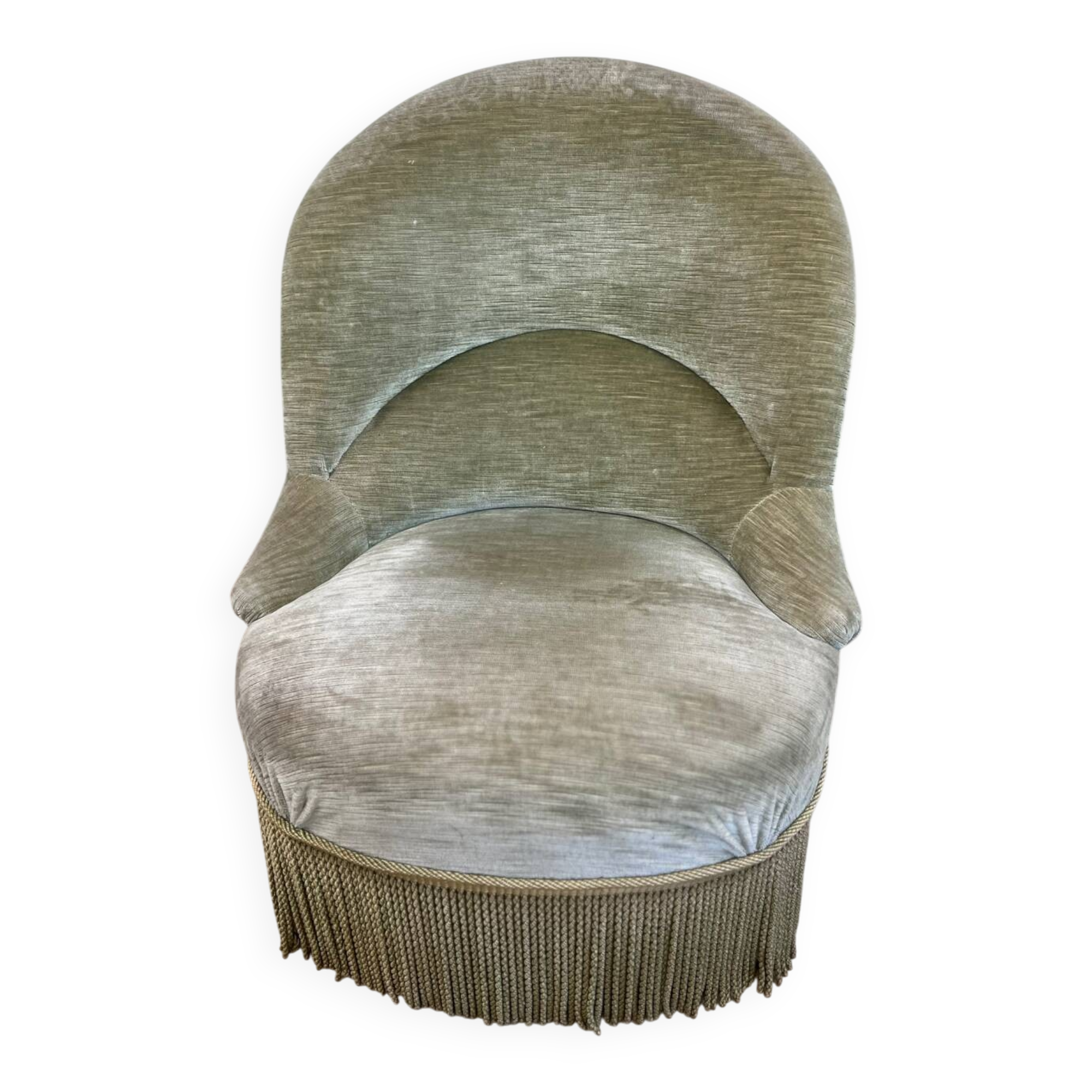 Fauteuil crapaud en velours vert