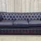 Chesterfield 3-seater sofa in red leather from the 70s