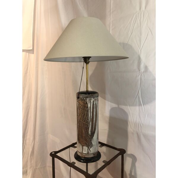 Jacques Pouchain Ceramic Lamp Selency, Jewel Filled Table Lamp