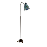 Lampadaire liseuse Art Déco en bronze et vitrail – Circa 1920