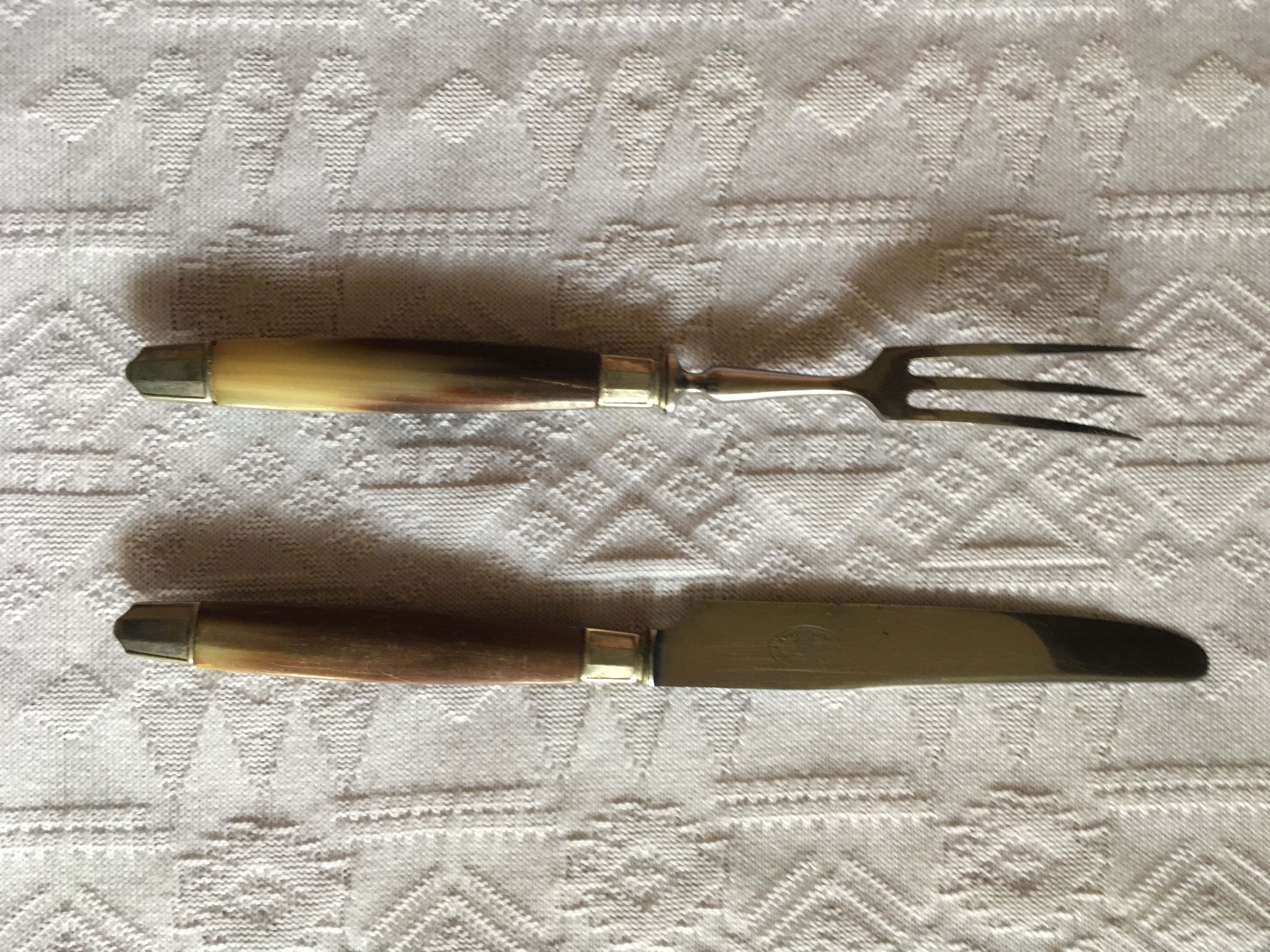 Series of dessert cutlery in stainless steel "with two lions"