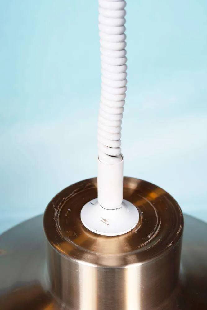 Vintage suspended lamp in aluminium from the 60s/70s, dining table lamp.