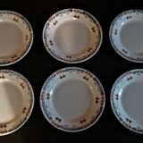 Série de six assiettes plates en faïence BV céramique Sud Est