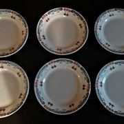 Série de six assiettes plates en faïence BV céramique Sud Est