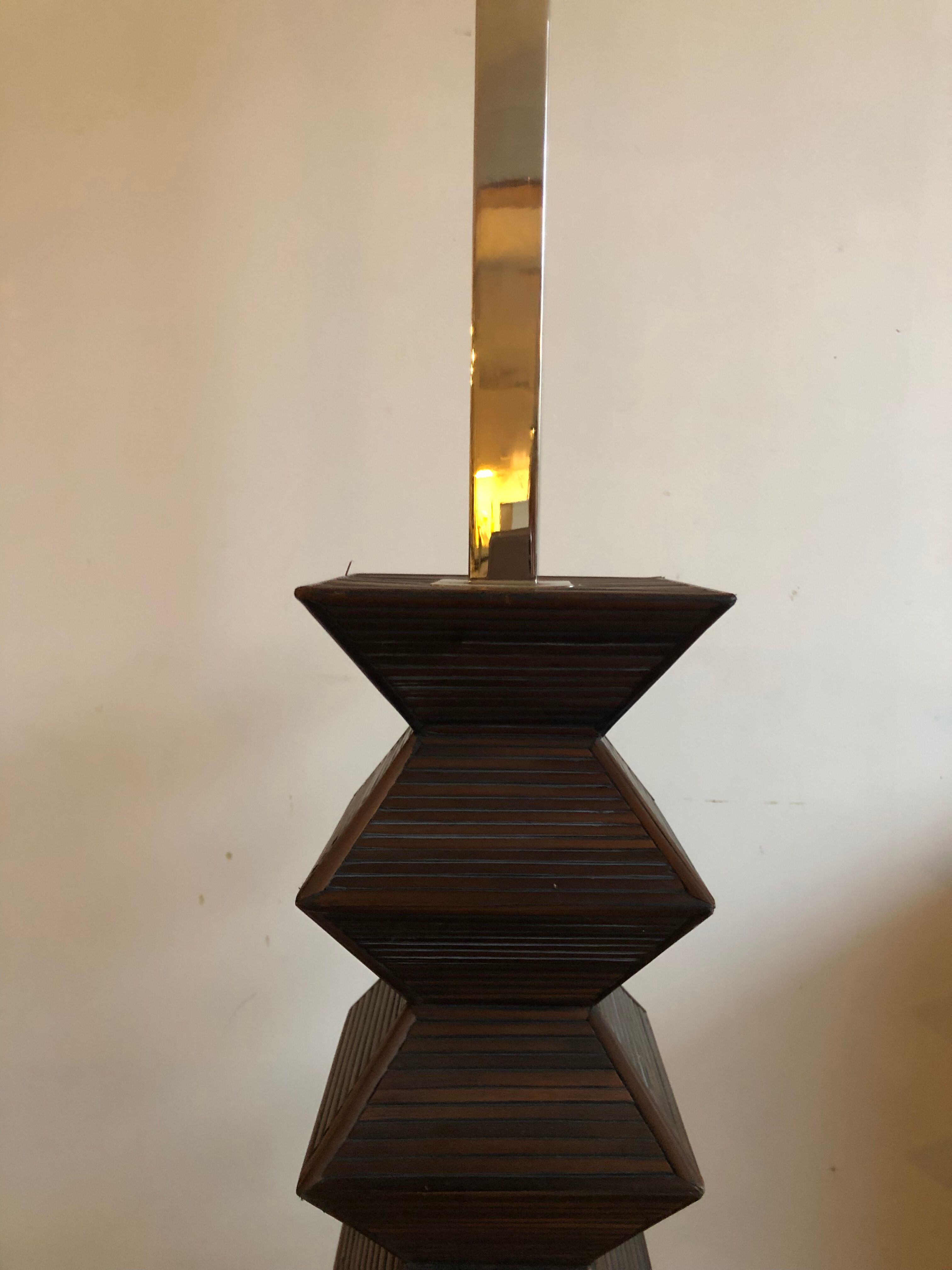 Wood and chrome design floor lamp