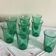 Set of 8 Lesieur green tumbler glasses vintage tableware ACC-7240