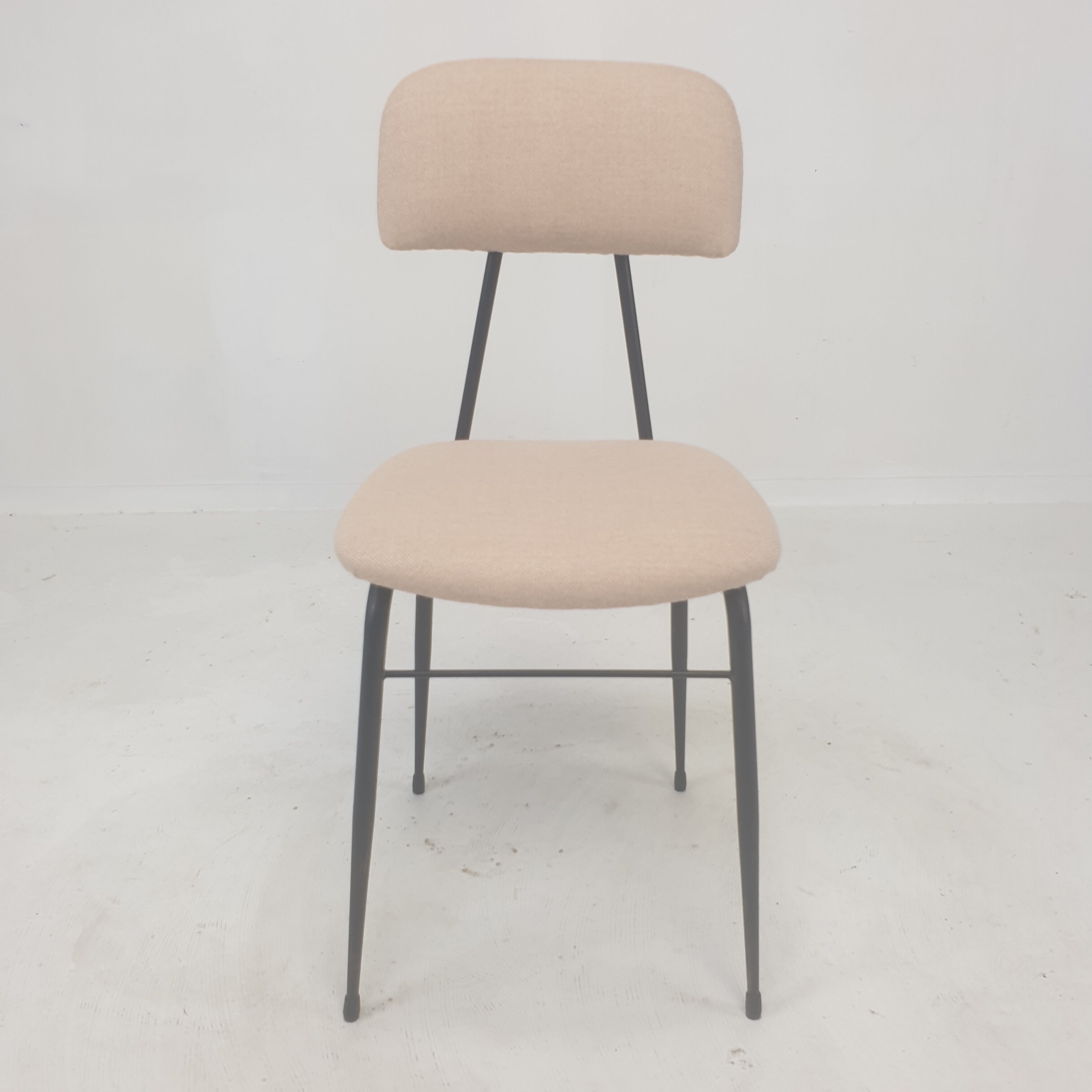 Set of 4 Italian Metal Dining Chairs, 1960's